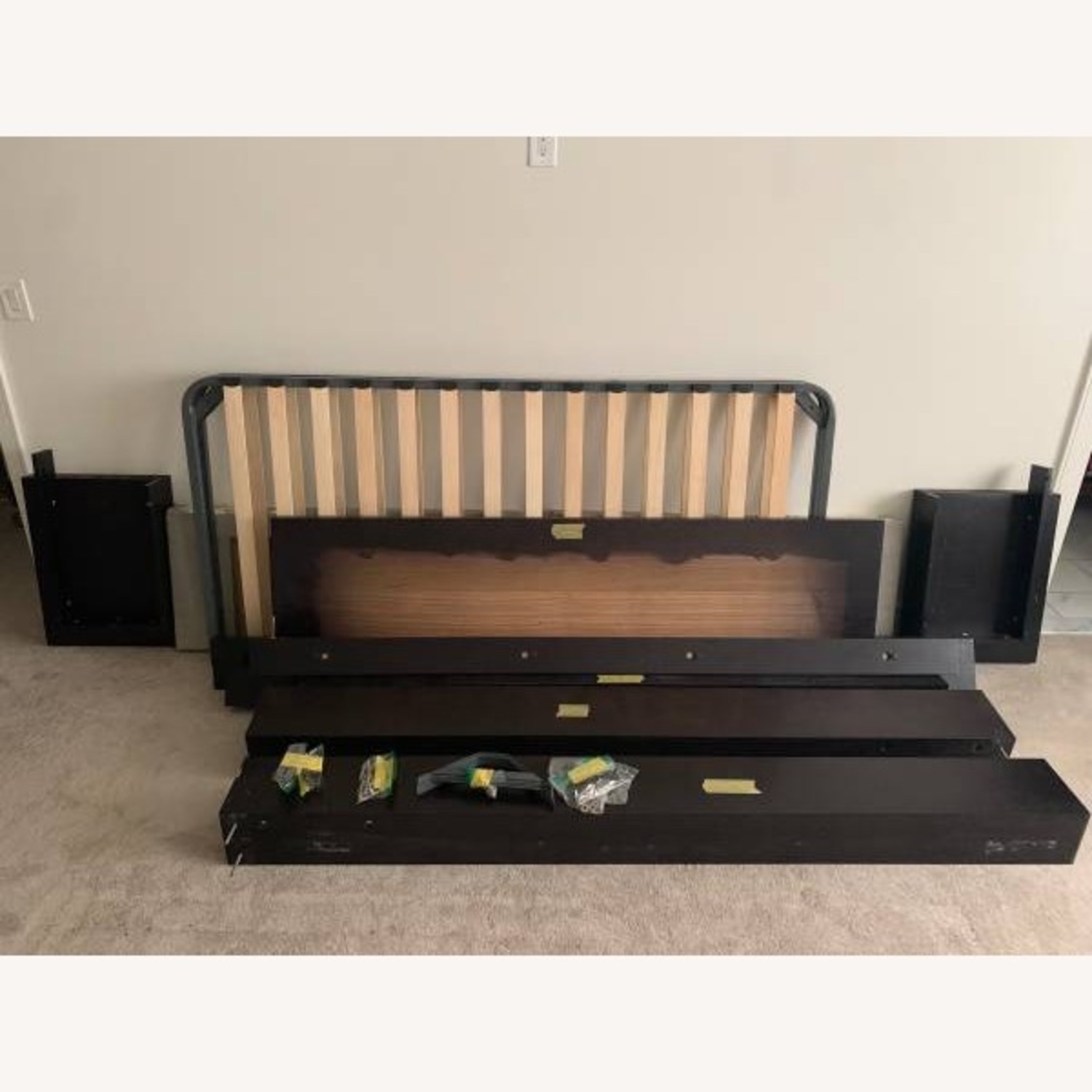 Dark Brown Wood King Bed - image-7
