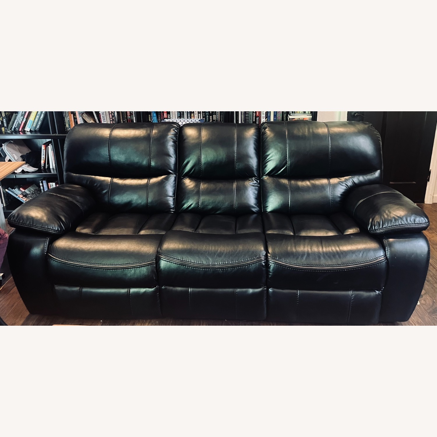 Bob's Discount Furniture Avenger Black Reclining Sofa - image-1