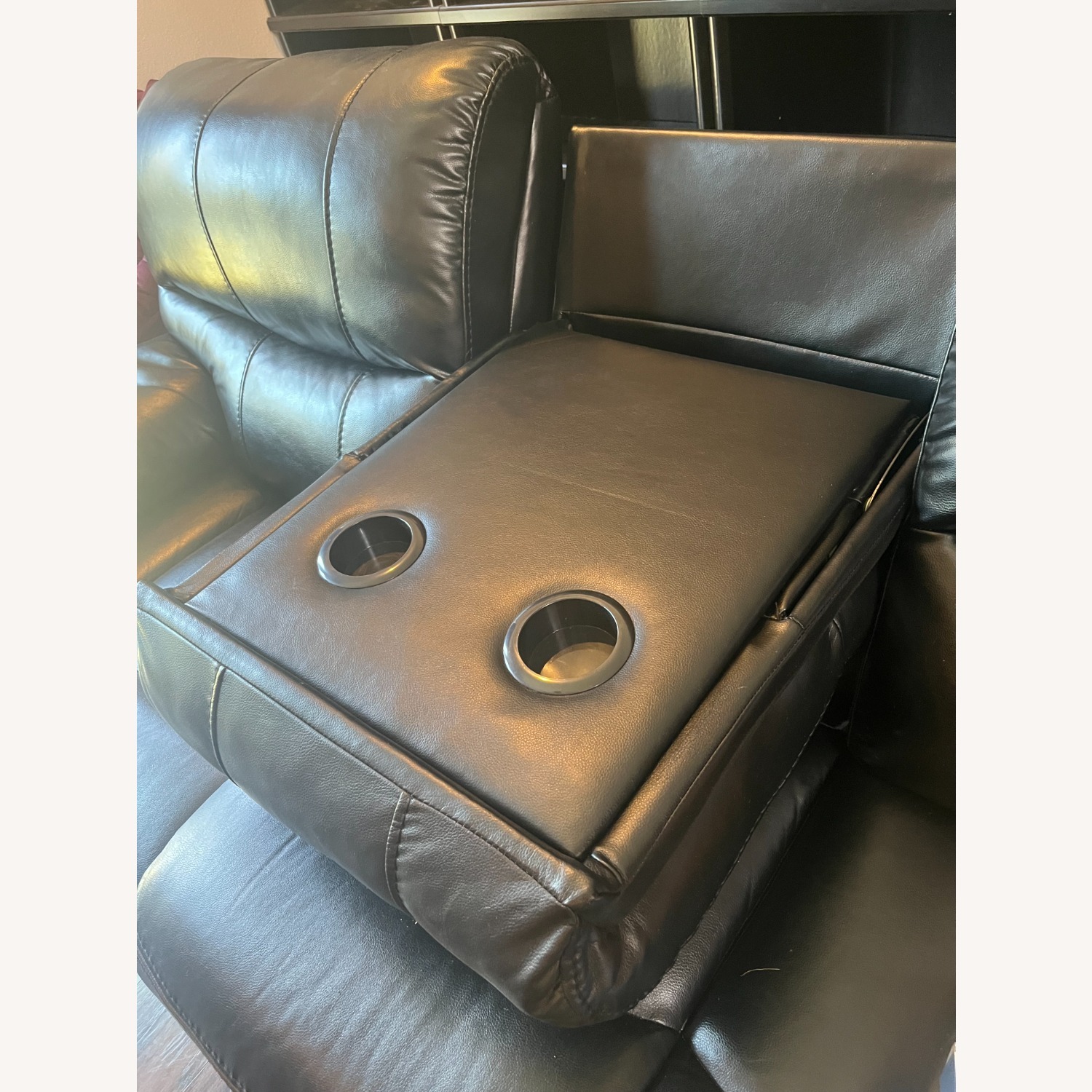 Bob's Discount Furniture Avenger Black Reclining Sofa - image-5