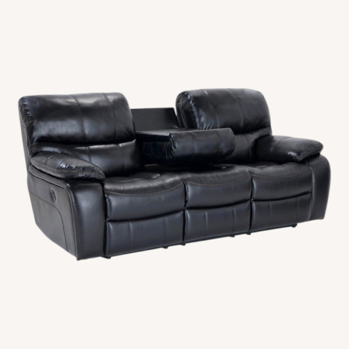 Used Bob's Discount Furniture Avenger Black Reclining Sofa for sale on AptDeco