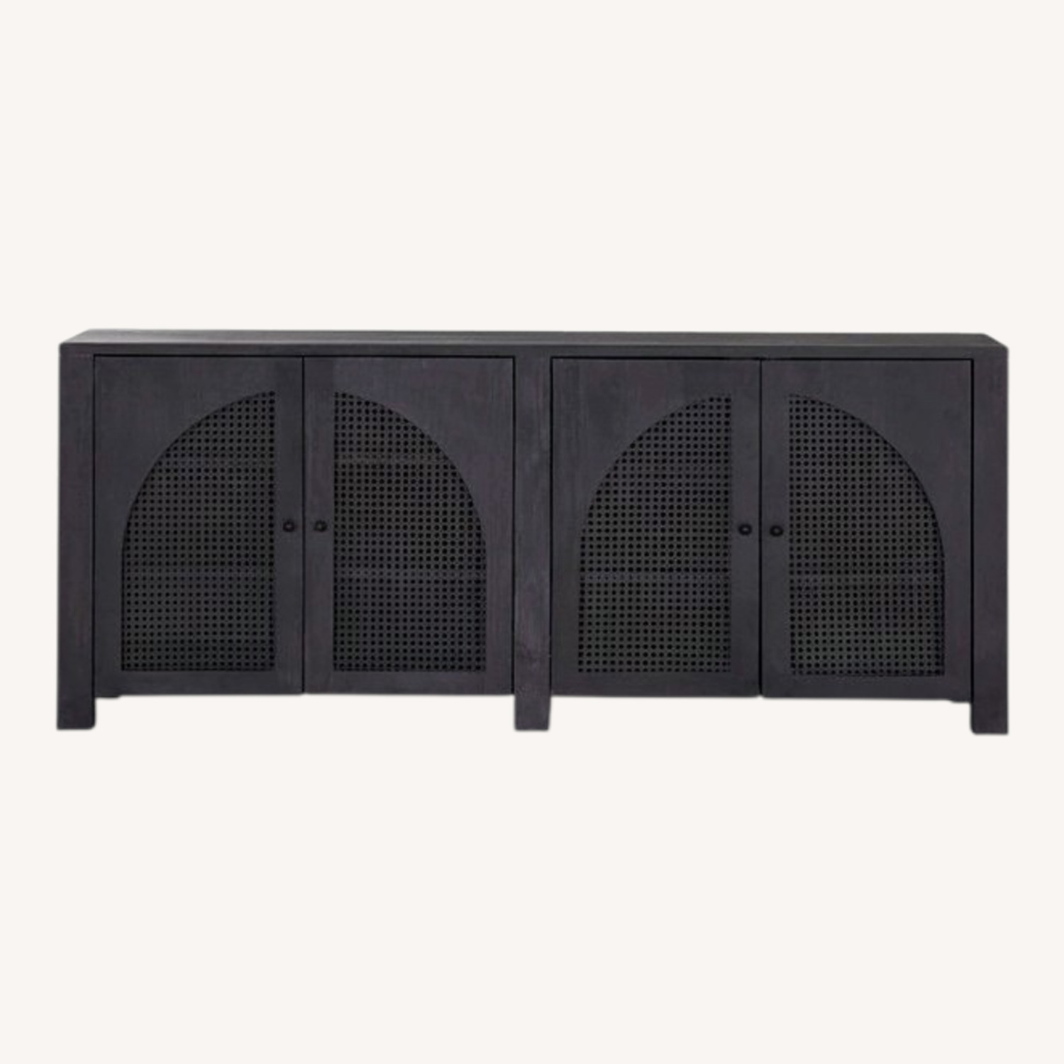 Anthropologie Black Arched Cane 78" Sideboard - image-0
