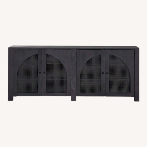 Used Anthropologie Black Arched Cane 78" Sideboard for sale on AptDeco