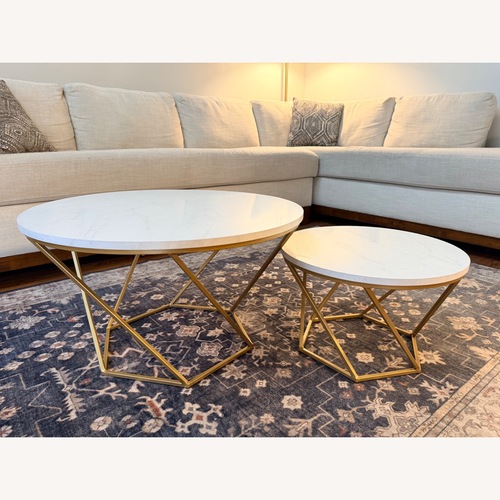 Used Walker Edison 2-Piece Modern Marble Table Set for sale on AptDeco