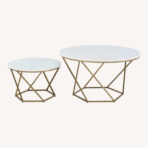 Used Walker Edison 2-Piece Modern Marble Table Set for sale on AptDeco