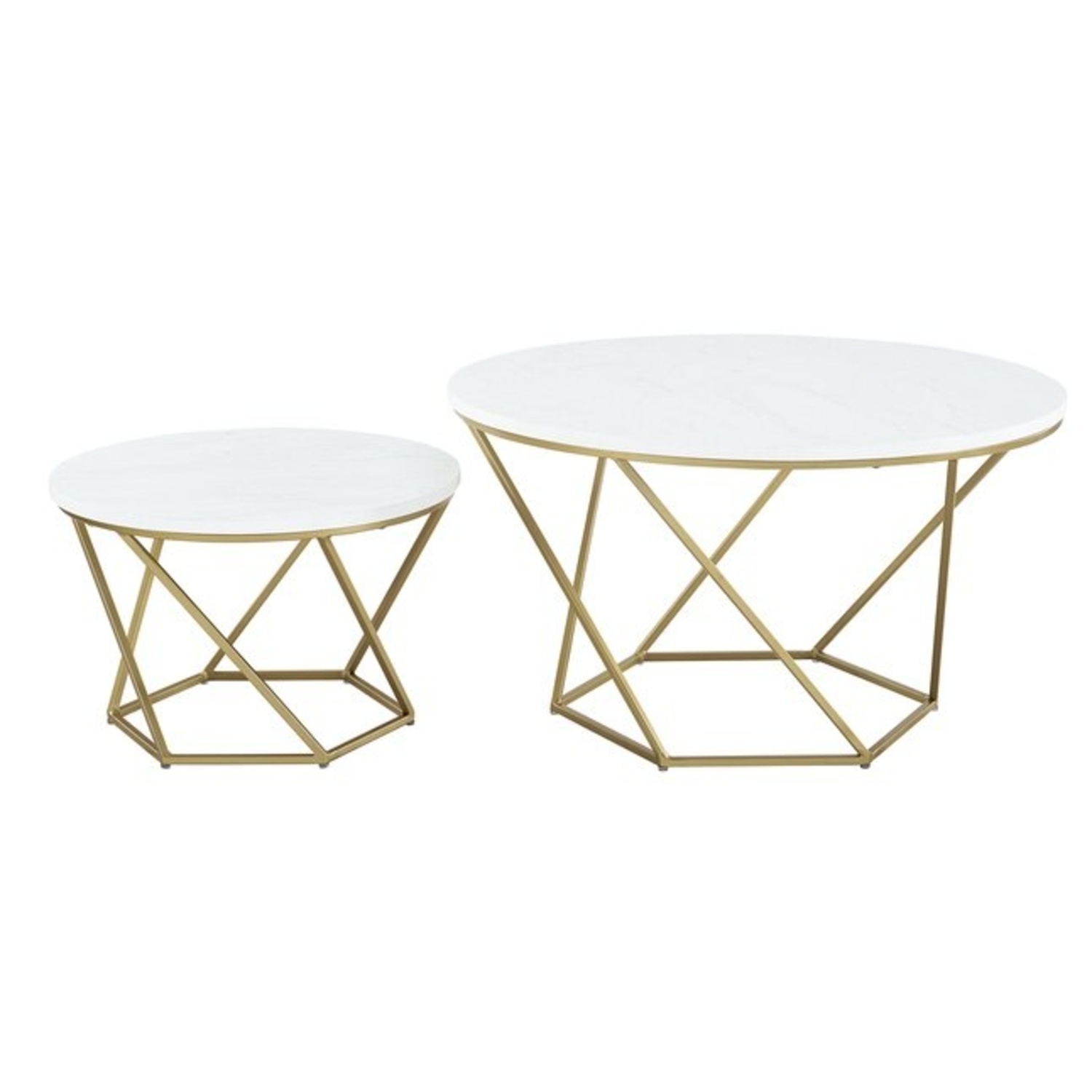 Walker Edison 2-Piece Modern Marble Table Set - image-6