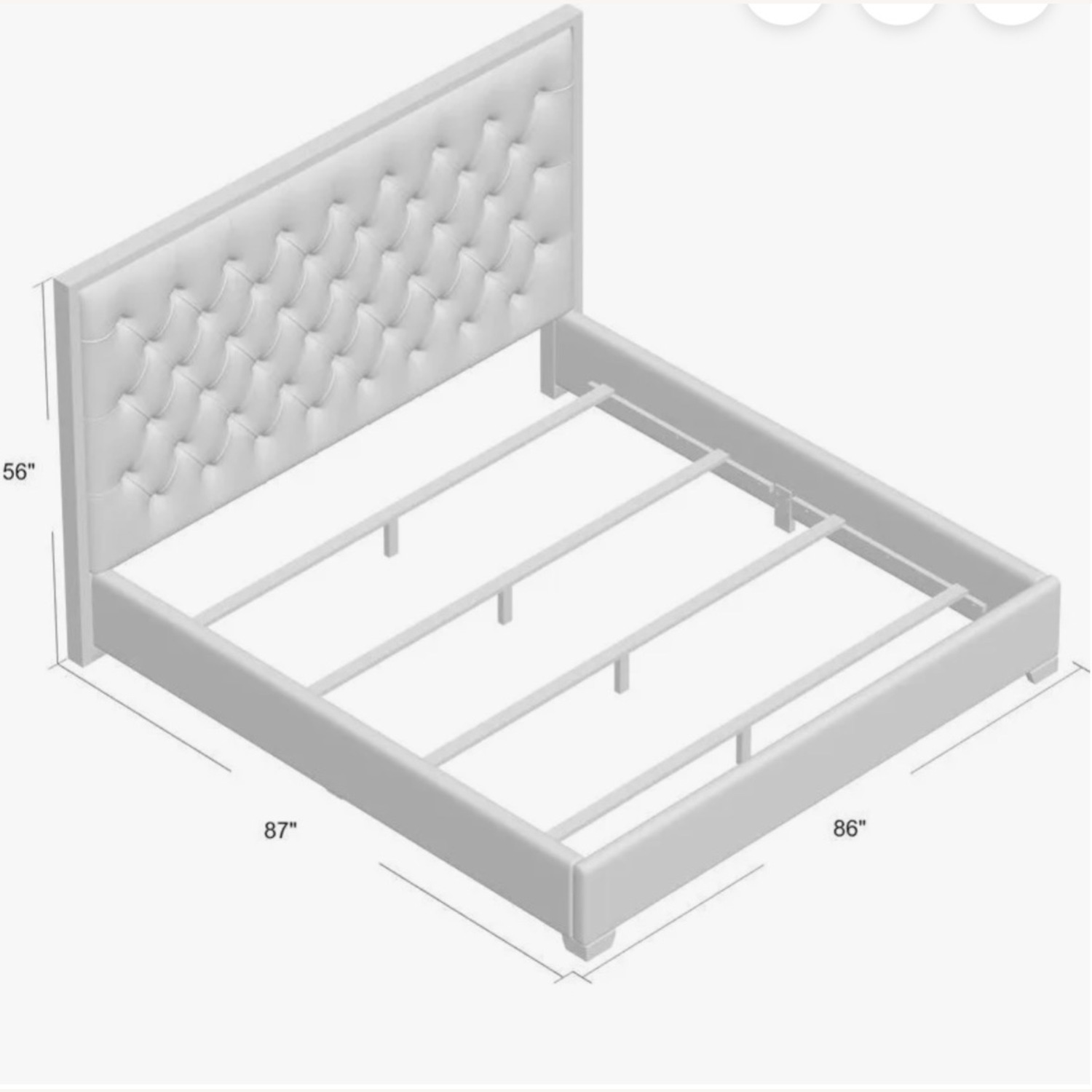 CalKing Blue Velvet Tufted Lo Profile Bed - image-3