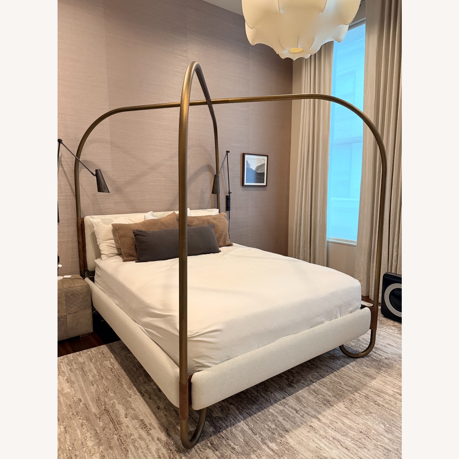 Crate & Barrel Gracia Queen Upholstered Canopy Bed - image-2