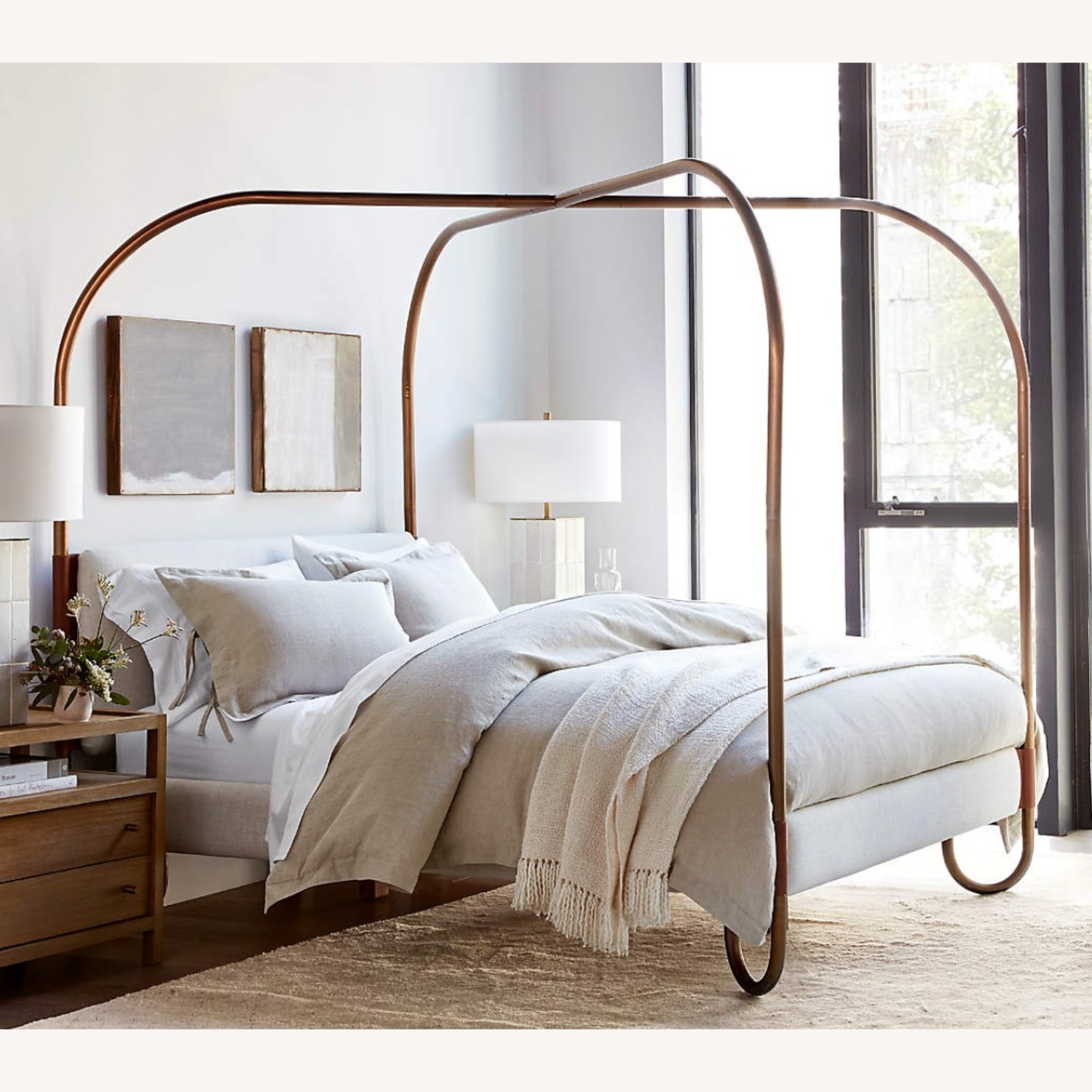Crate & Barrel Gracia Queen Upholstered Canopy Bed - image-5