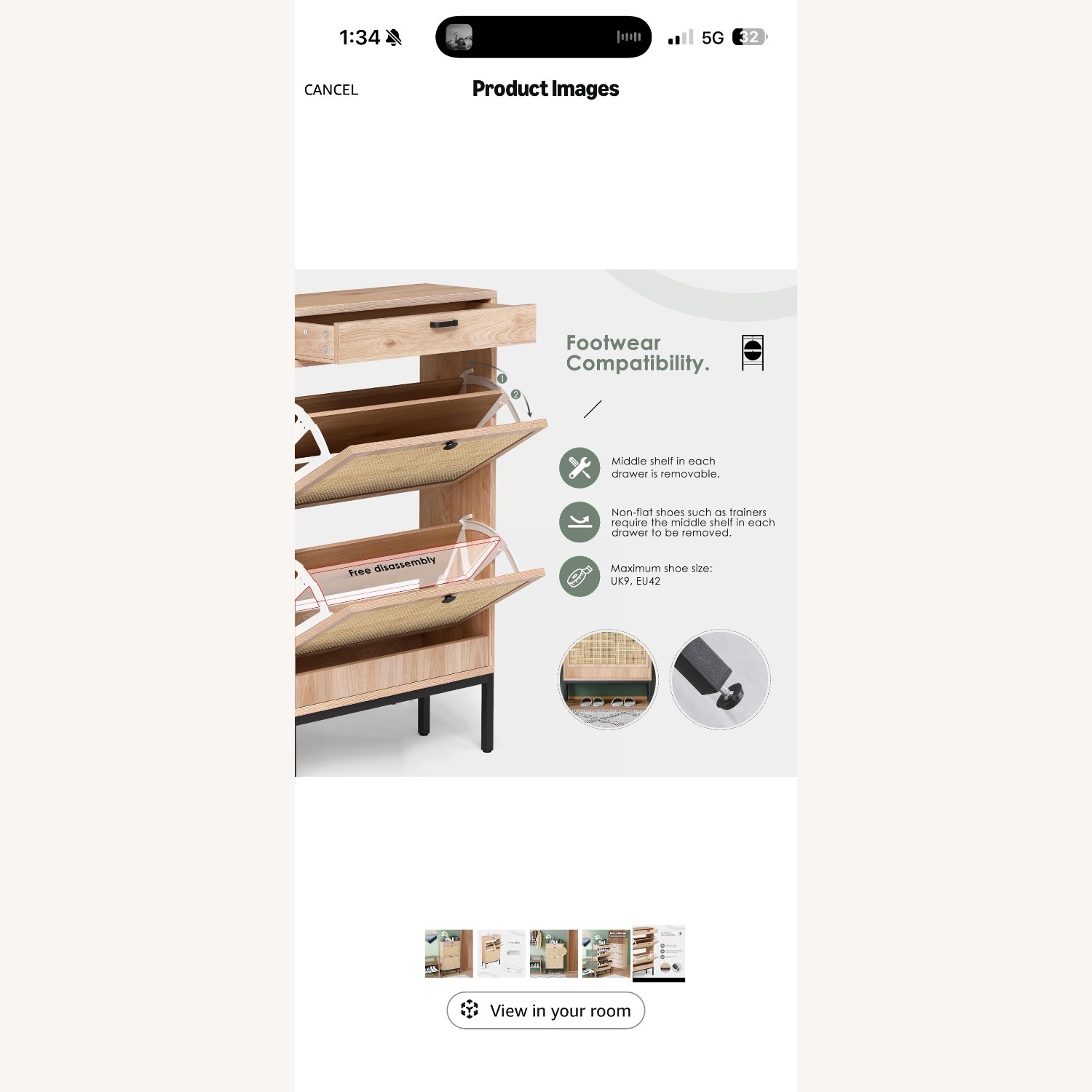 Amazon Yechen Natural Armoire - image-5