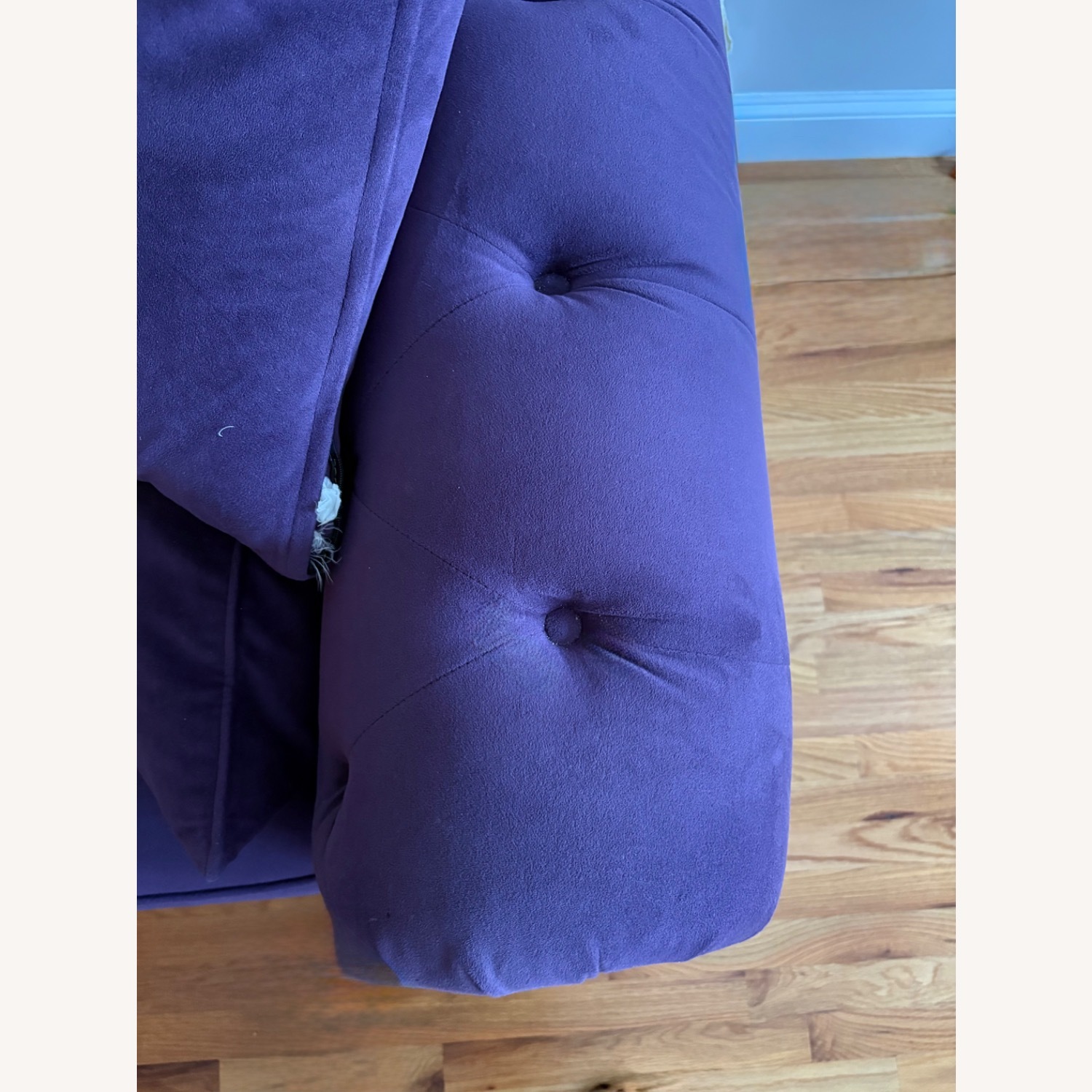 Glam Purple Velvet Tufted 3-Seater Sofa  - image-8
