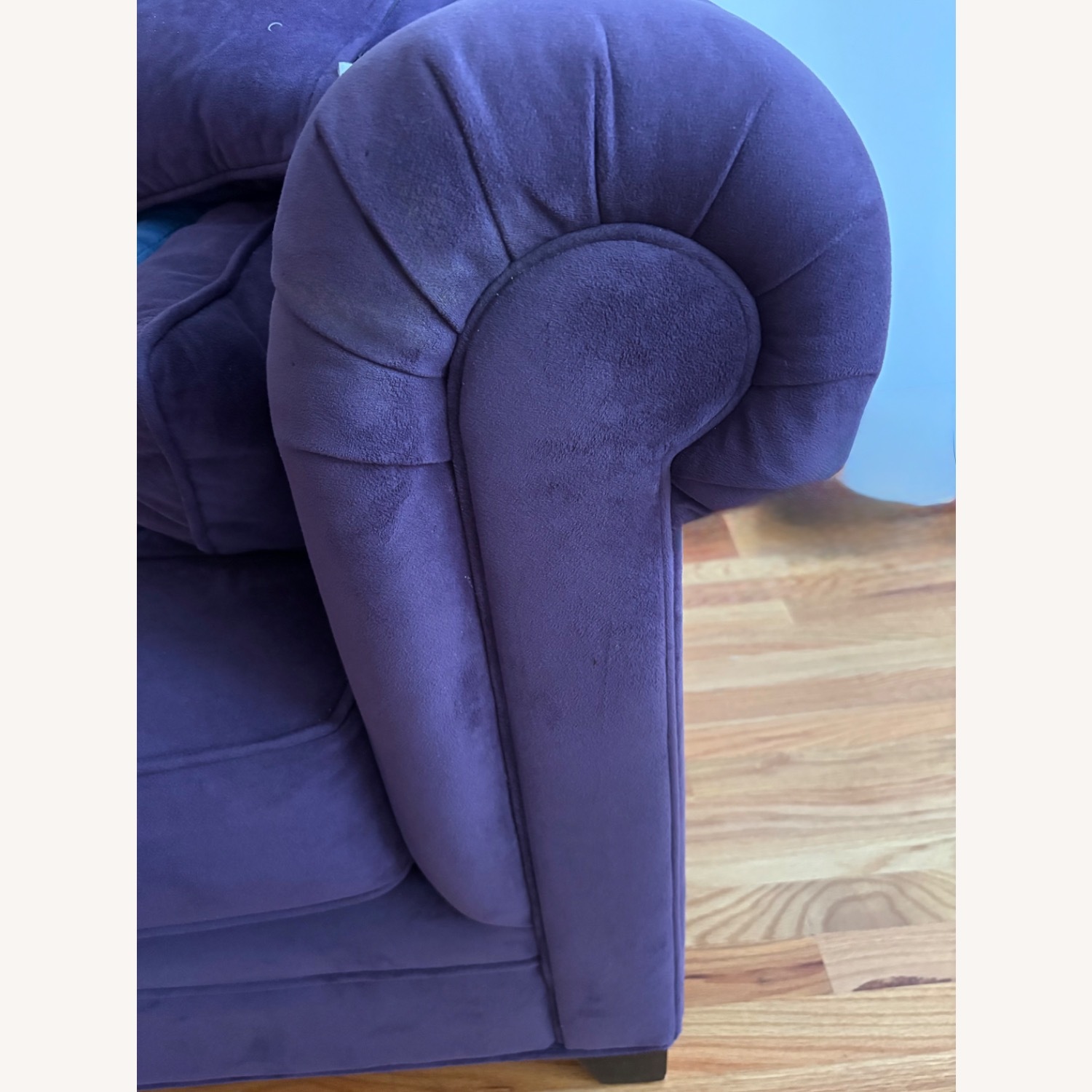 Glam Purple Velvet Tufted 3-Seater Sofa  - image-7