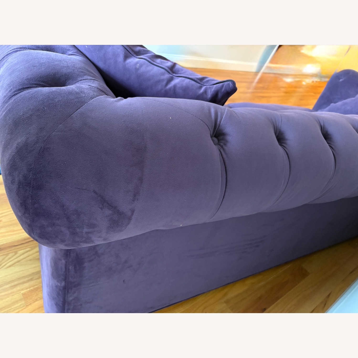 Glam Purple Velvet Tufted 3-Seater Sofa  - image-2