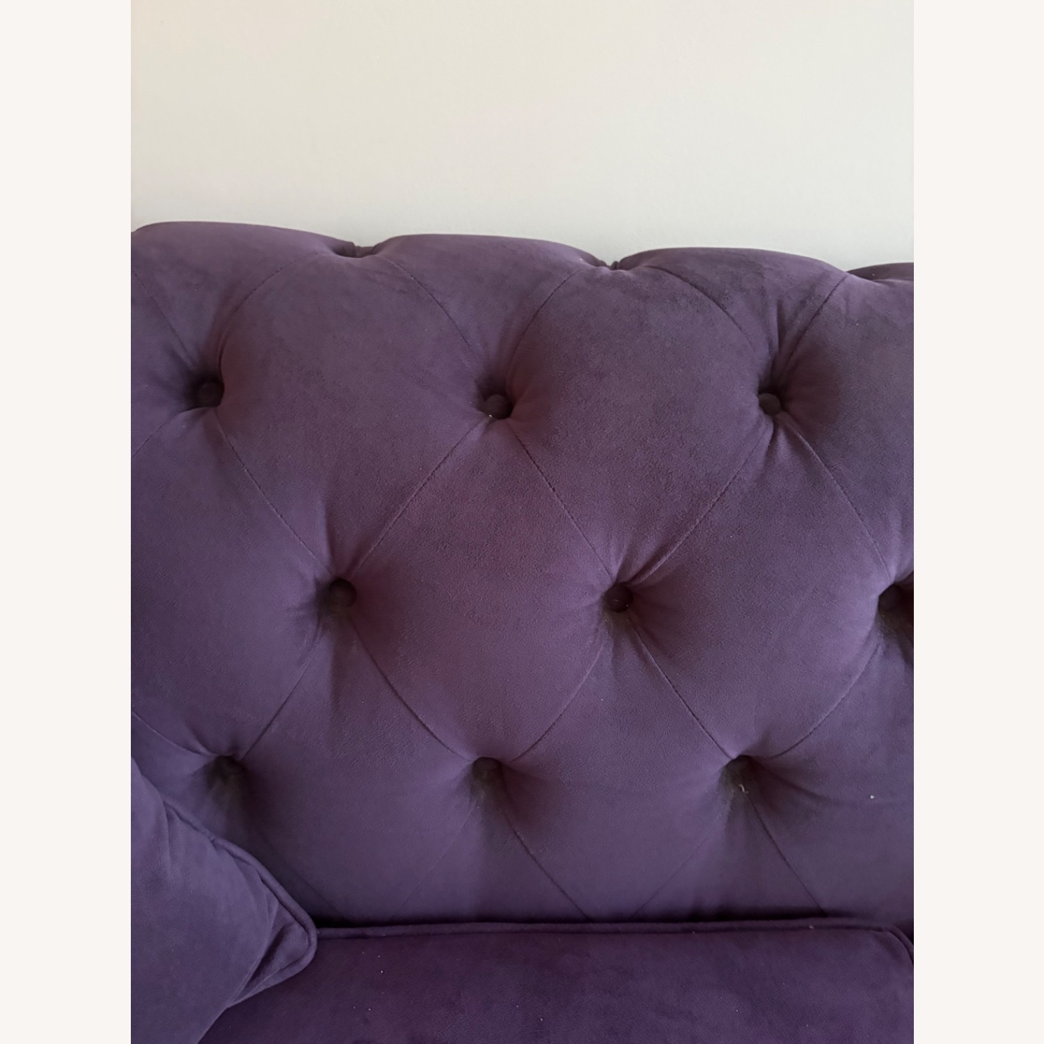 Glam Purple Velvet Tufted 3-Seater Sofa  - image-6