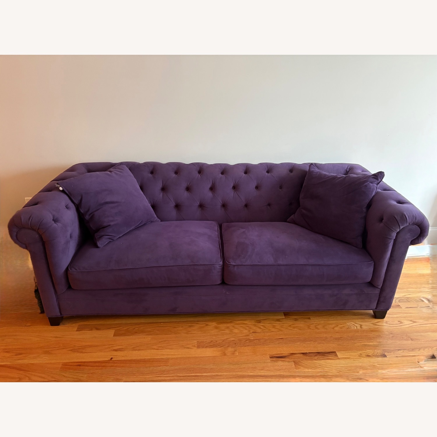 Glam Purple Velvet Tufted 3-Seater Sofa  - image-1