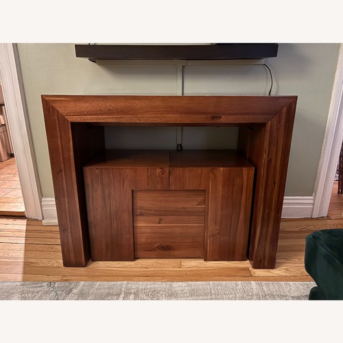 Used Dark Brown Wood Dining Set for sale on AptDeco