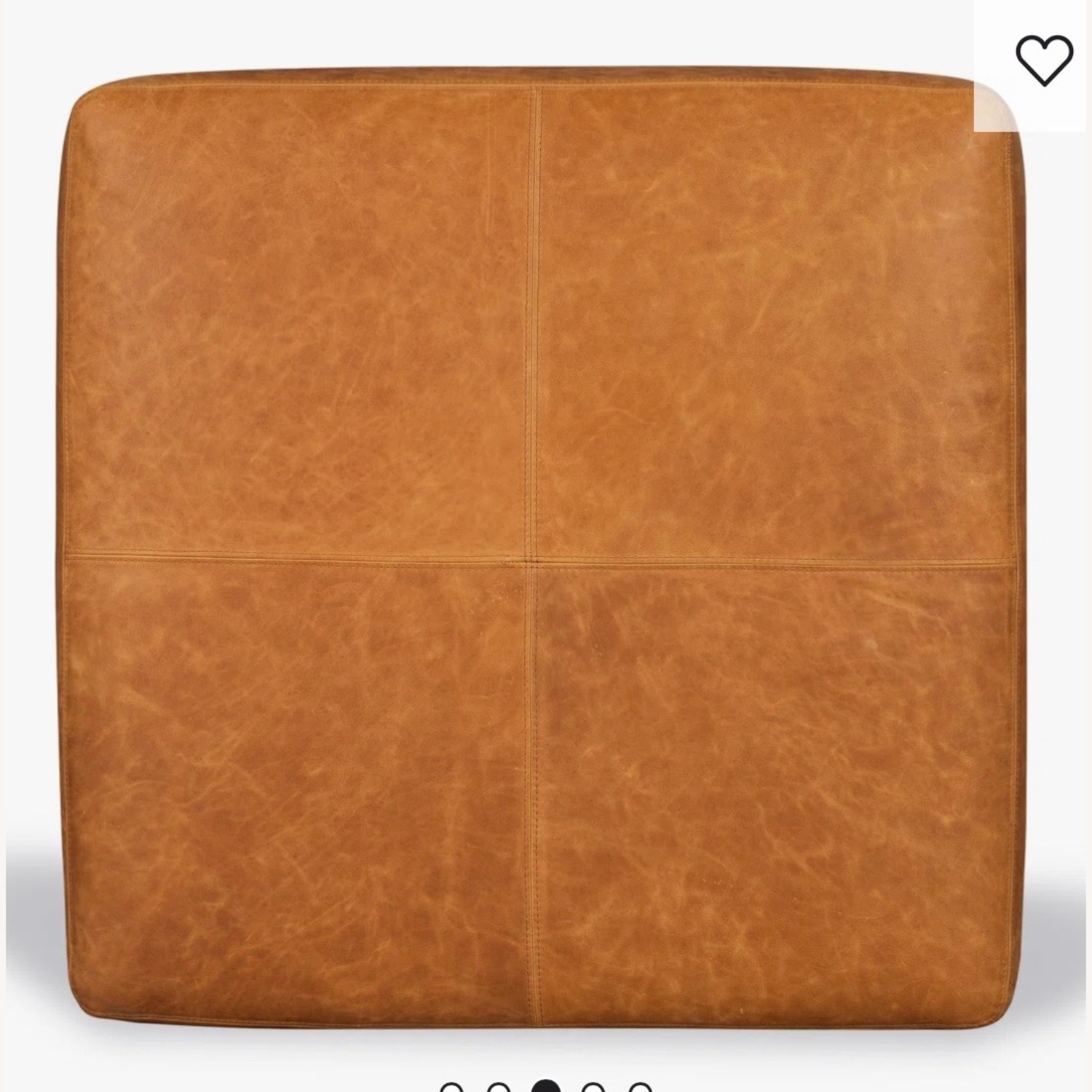 Joss & Main Hudson Large Natural Leather Ottoman Square - image-2