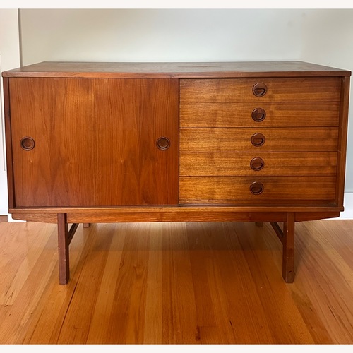 Used Vintage/Antique Dark Brown Wood Sideboard for sale on AptDeco