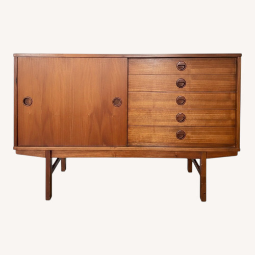 Used Vintage/Antique Dark Brown Wood Sideboard for sale on AptDeco