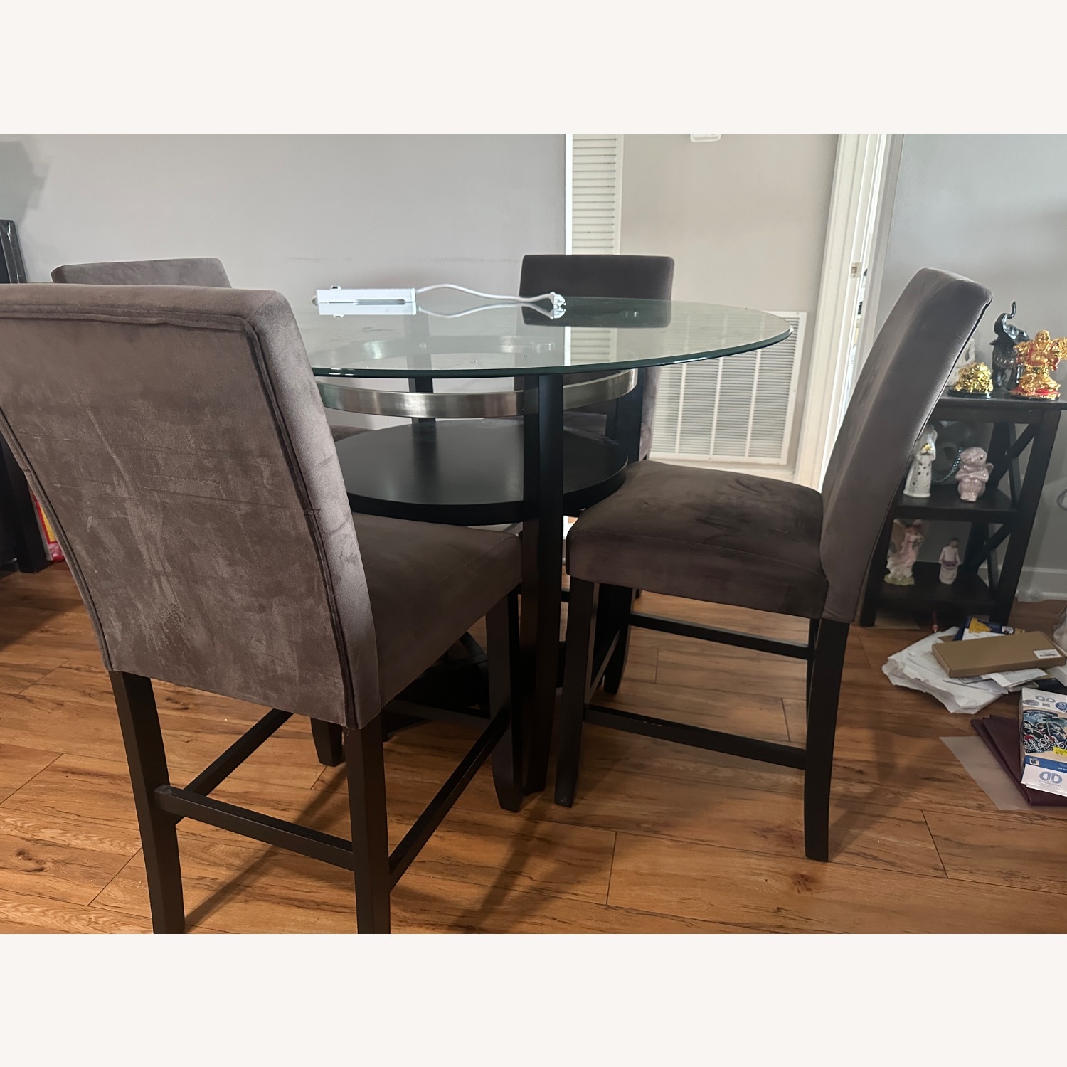 Dark Brown Wood Dining Table - image-3