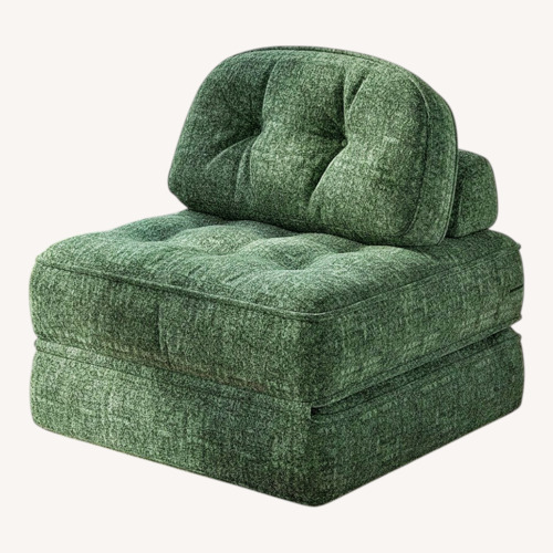 Used Green Velvet Memory Foam Convertible Sleeper Chair for sale on AptDeco