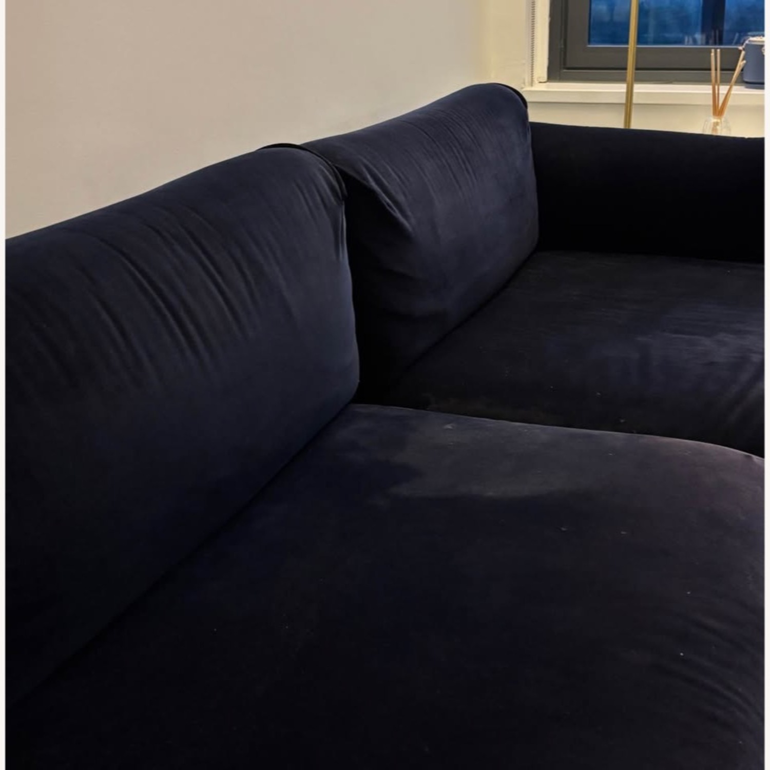 IKEA ÄPPLARYD Sofa with Chaise (Djuparp Dark Blue) - image-8