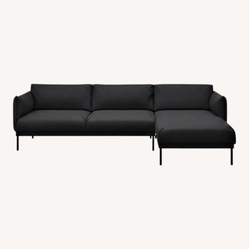 Used IKEA ÄPPLARYD Sofa with Chaise (Djuparp Dark Blue) for sale on AptDeco