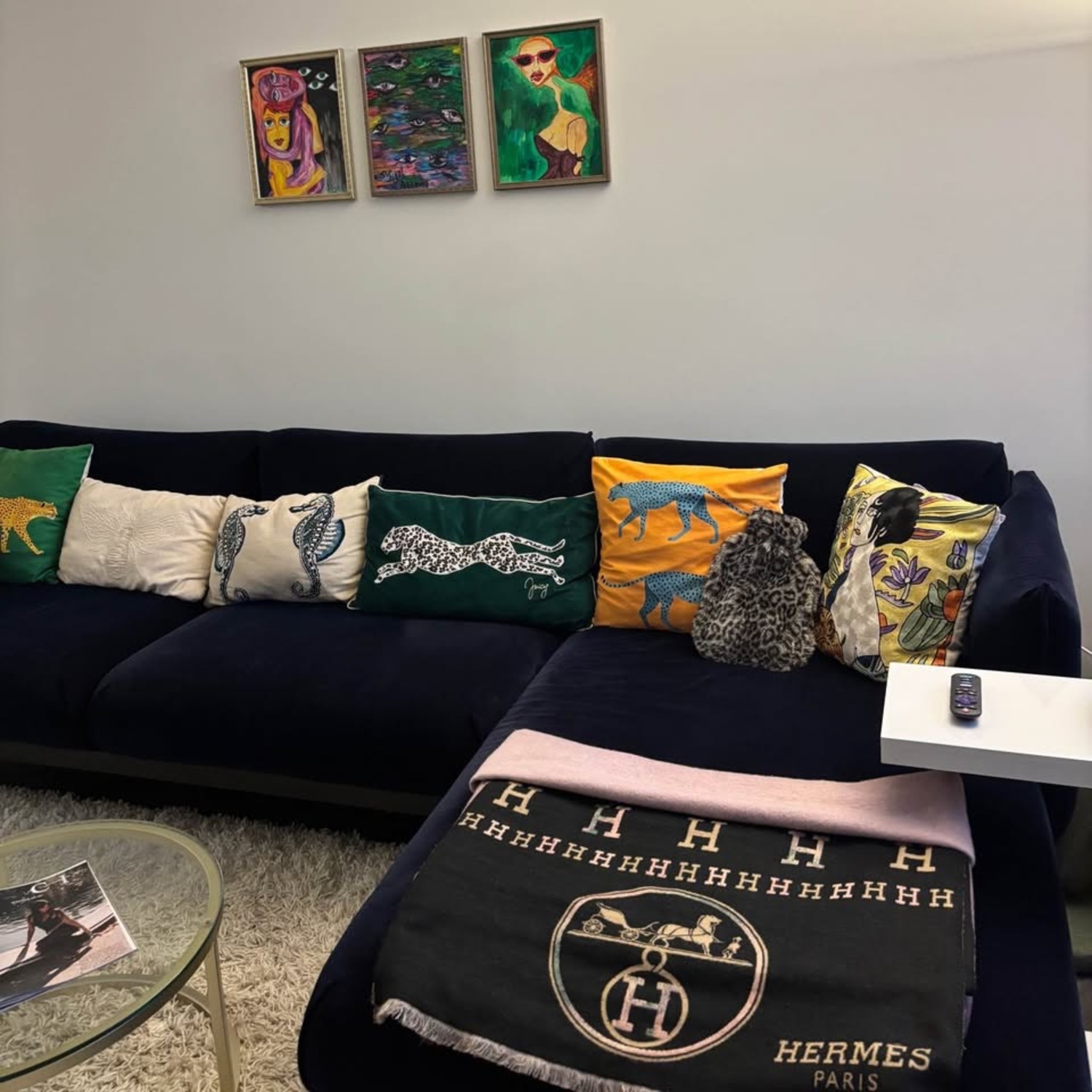 IKEA ÄPPLARYD Sofa with Chaise (Djuparp Dark Blue) - image-3
