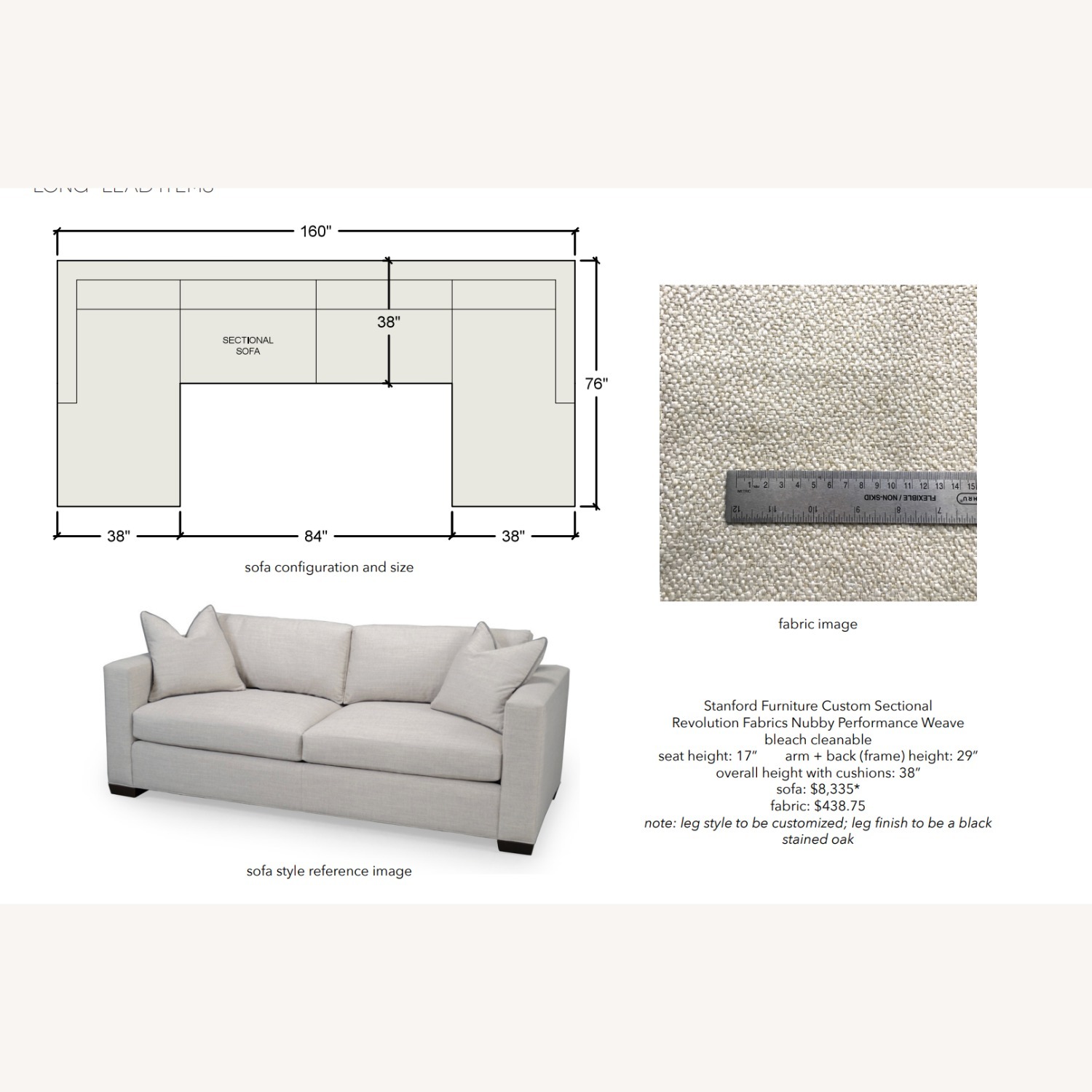 Natural Fabric 3+ Piece Sectional - image-9