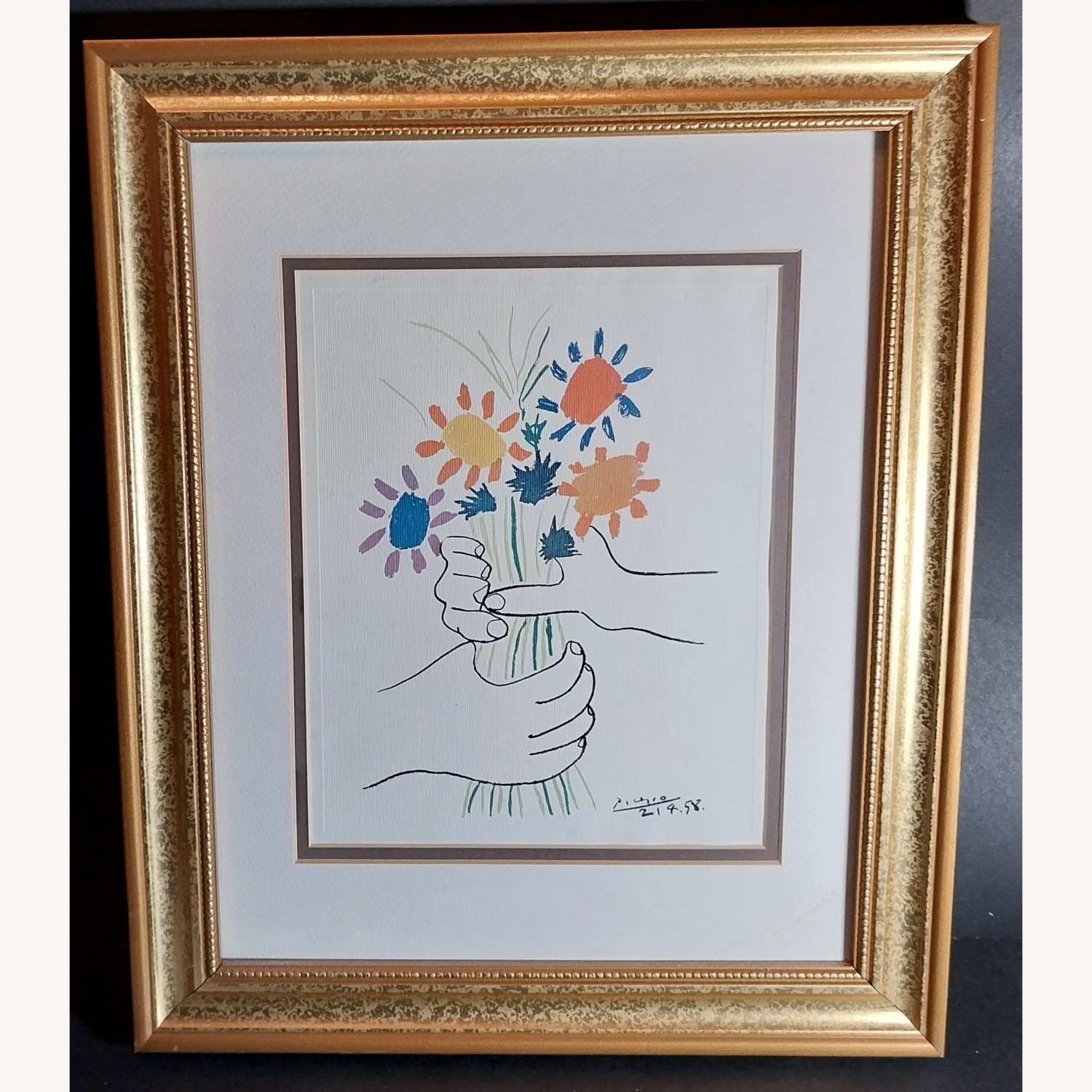 Pablo Picasso Bouquet of Peace Flowers Print - image-1