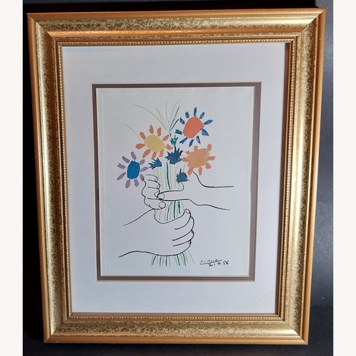 Used Pablo Picasso Bouquet of Peace Flowers Print for sale on AptDeco