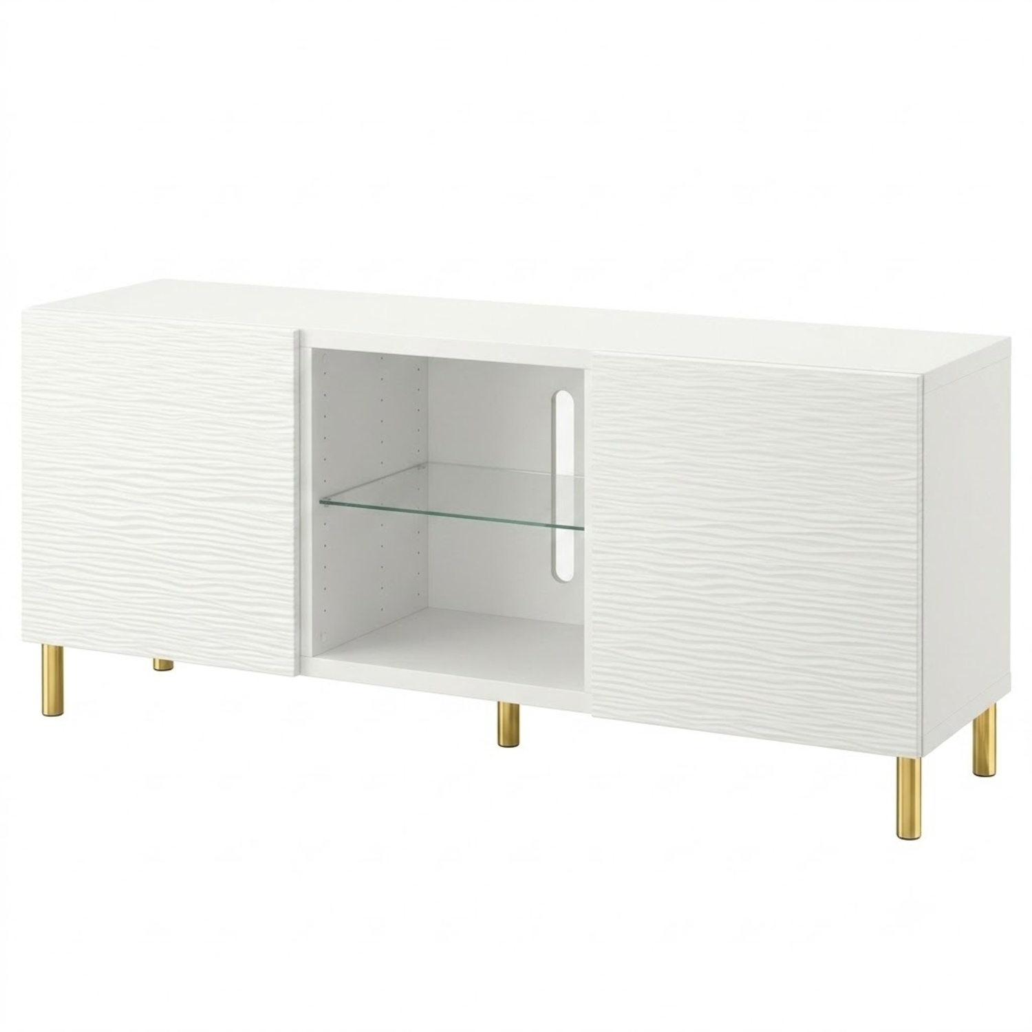 IKEA BESTÅ TV Unit / Media Console Wave Doors & Gold Legs - image-10