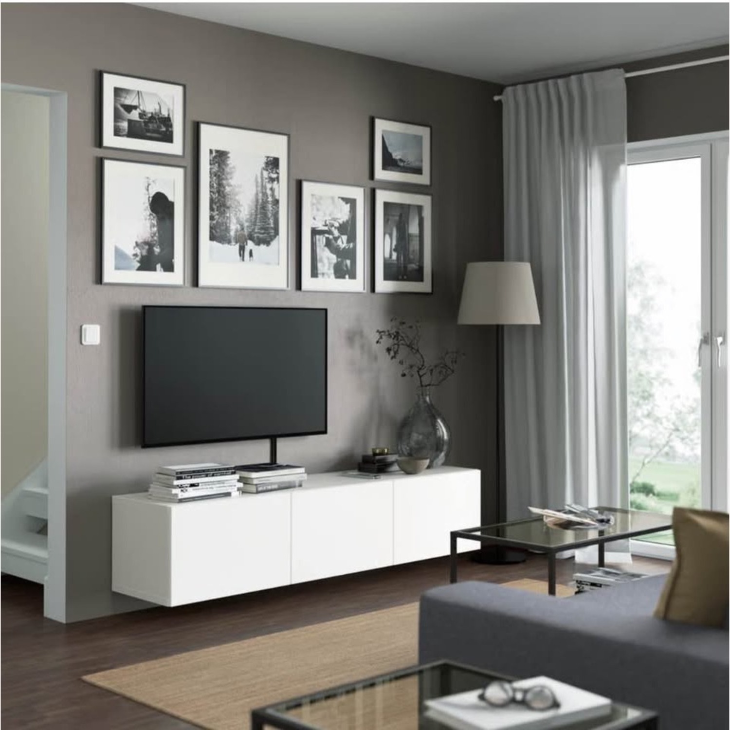IKEA BESTÅ TV Unit / Media Console Wave Doors & Gold Legs - image-7
