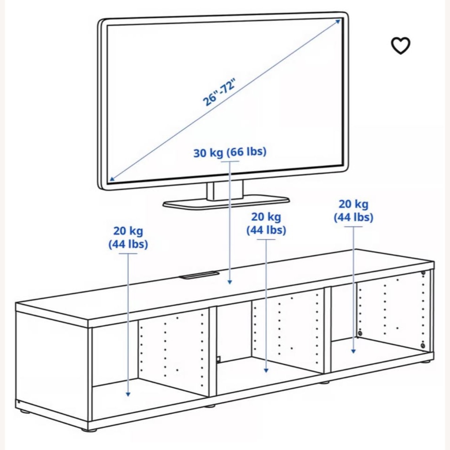 IKEA BESTÅ TV Unit / Media Console Wave Doors & Gold Legs - image-9