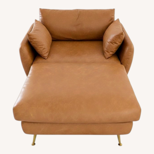 Used Albany Park Vegan Leather Armchair and Ottoman for sale on AptDeco