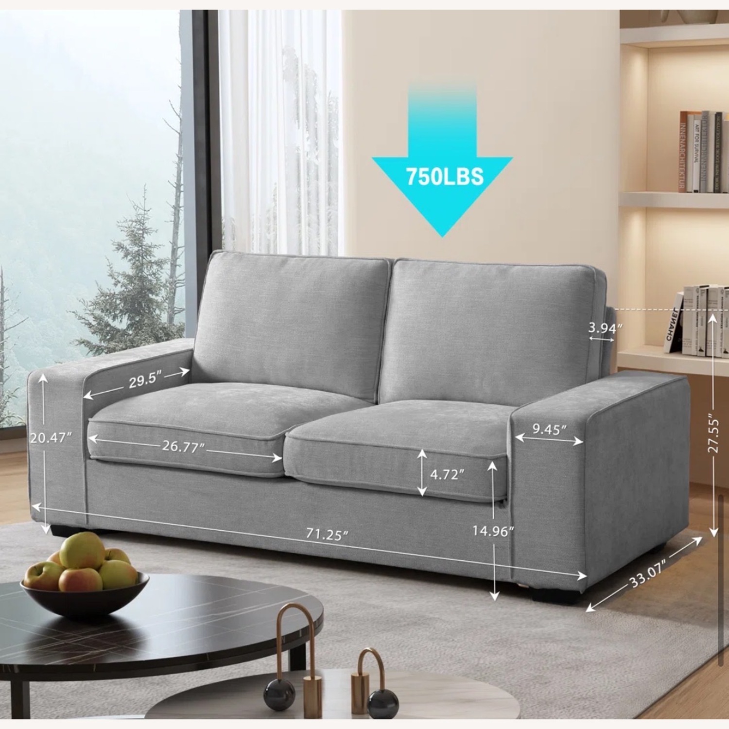 Wayfair Light Gray Fabric Loveseat - image-4
