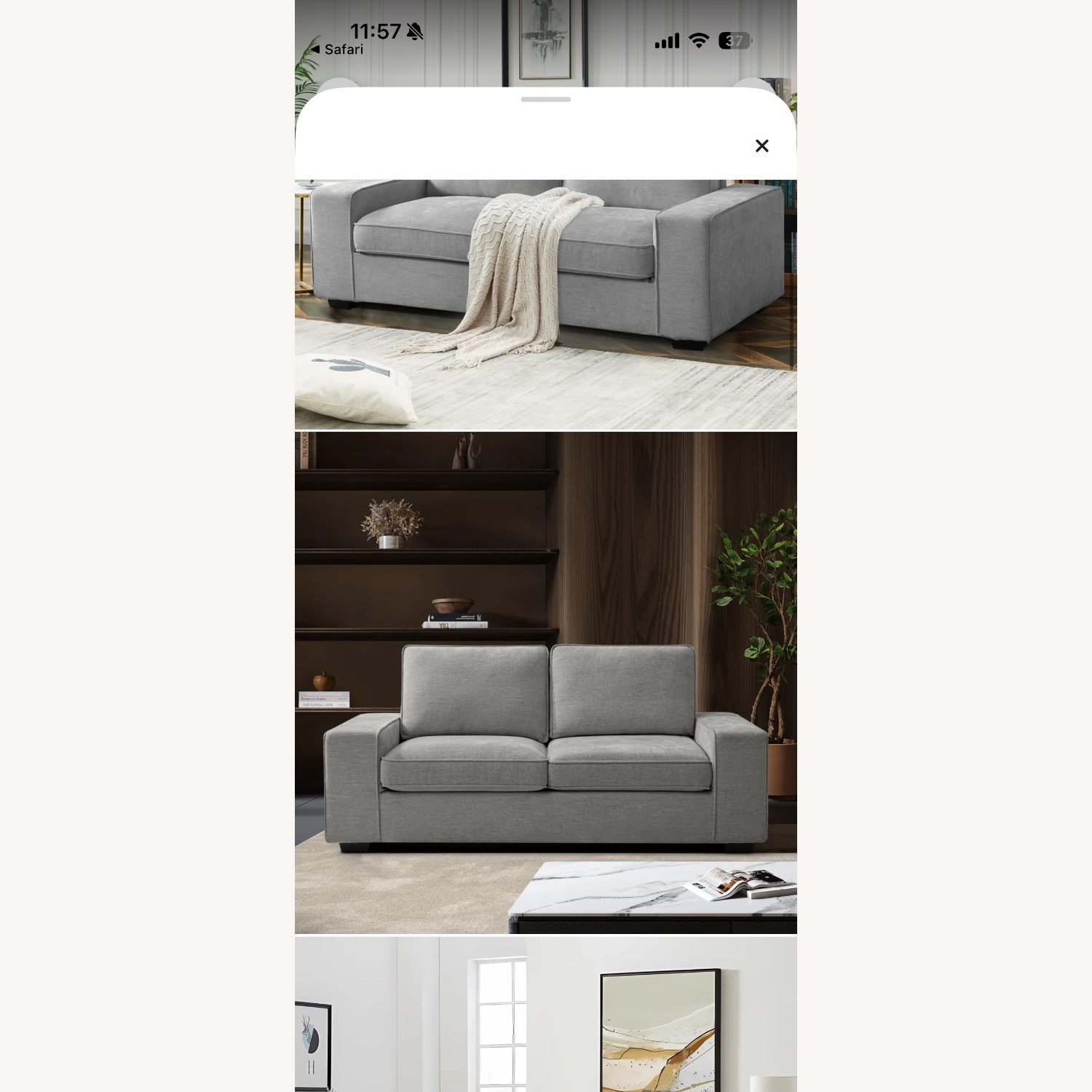 Wayfair Light Gray Fabric Loveseat - image-2
