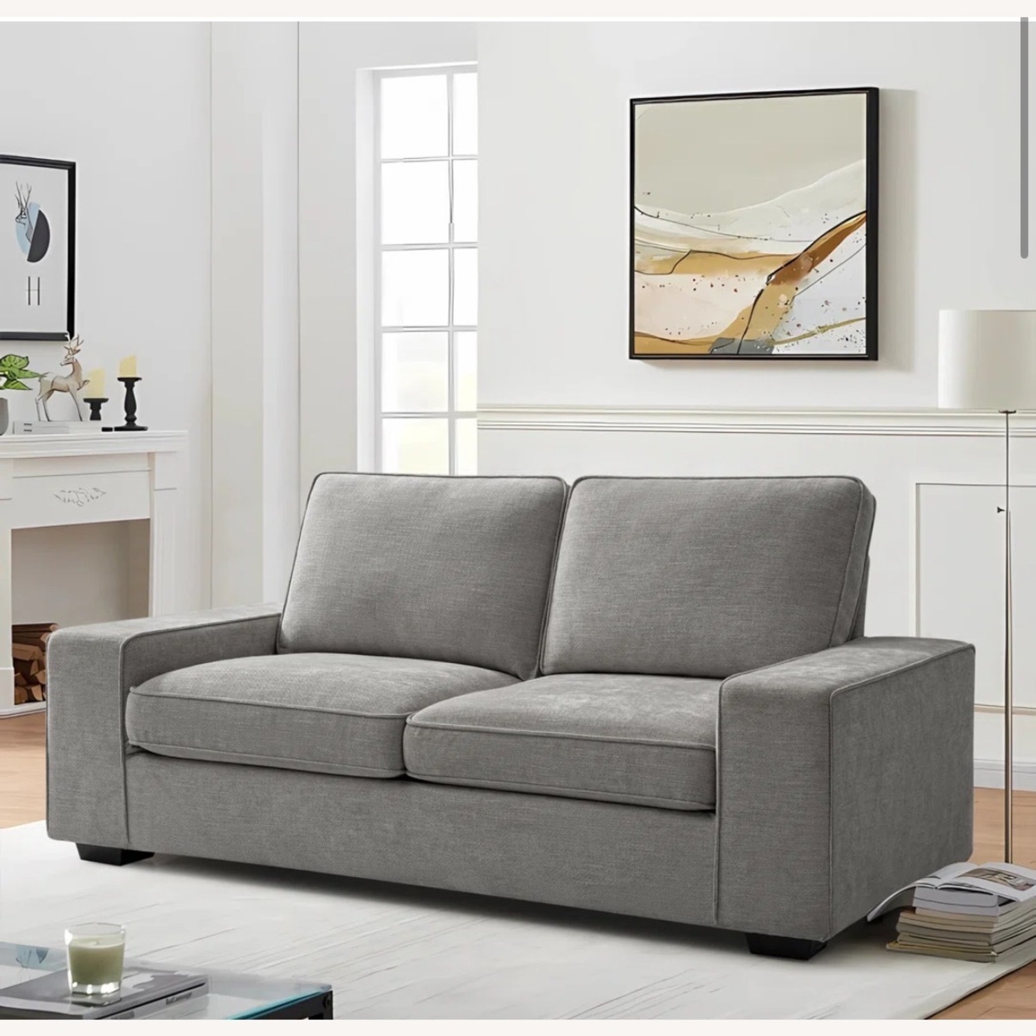 Wayfair Light Gray Fabric Loveseat - image-3
