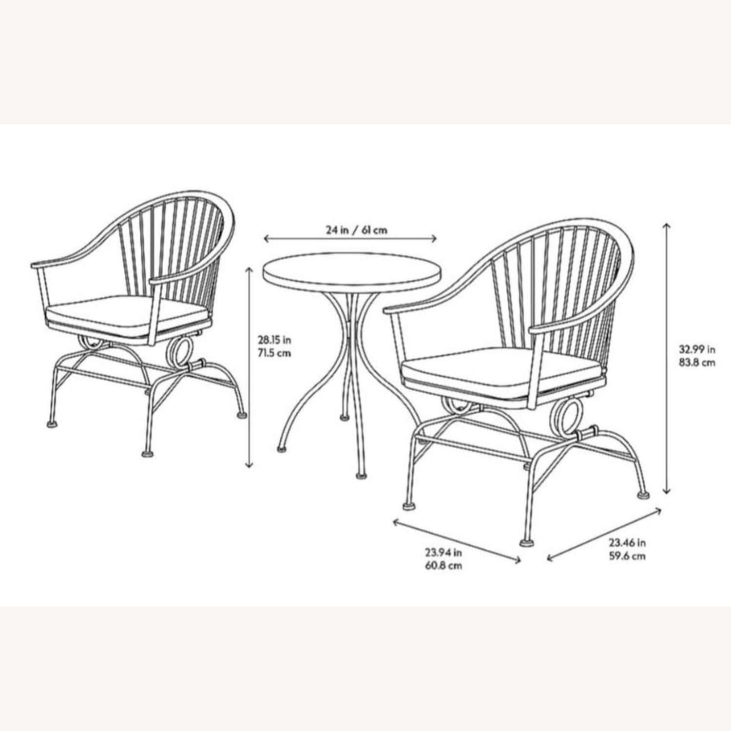Style Selections Patio Bistro Set & Pillows - image-8