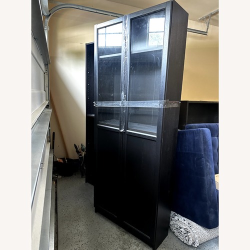 Used IKEA BILLY Bookcase With Extension Unit and Doors for sale on AptDeco