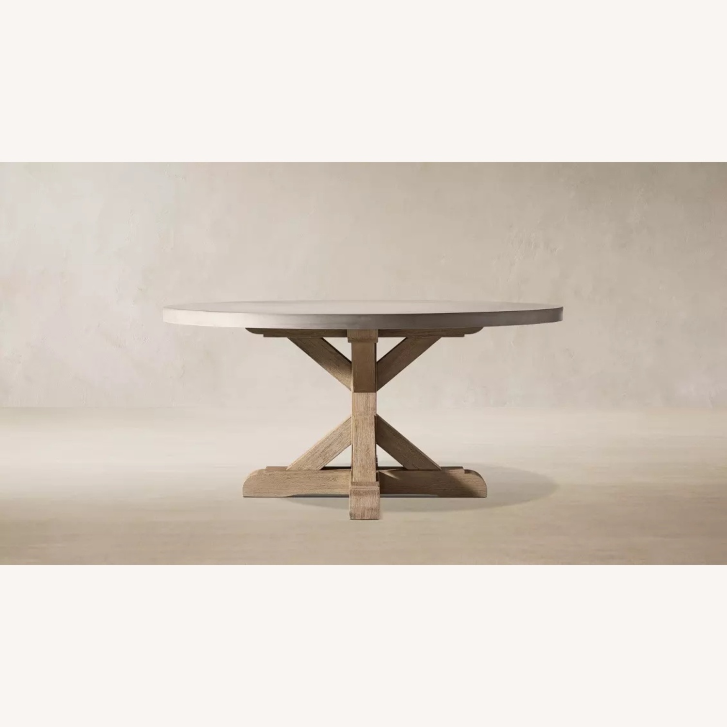 Restoration Hardware Belgian Trestle Concrete & Teak Table - image-4
