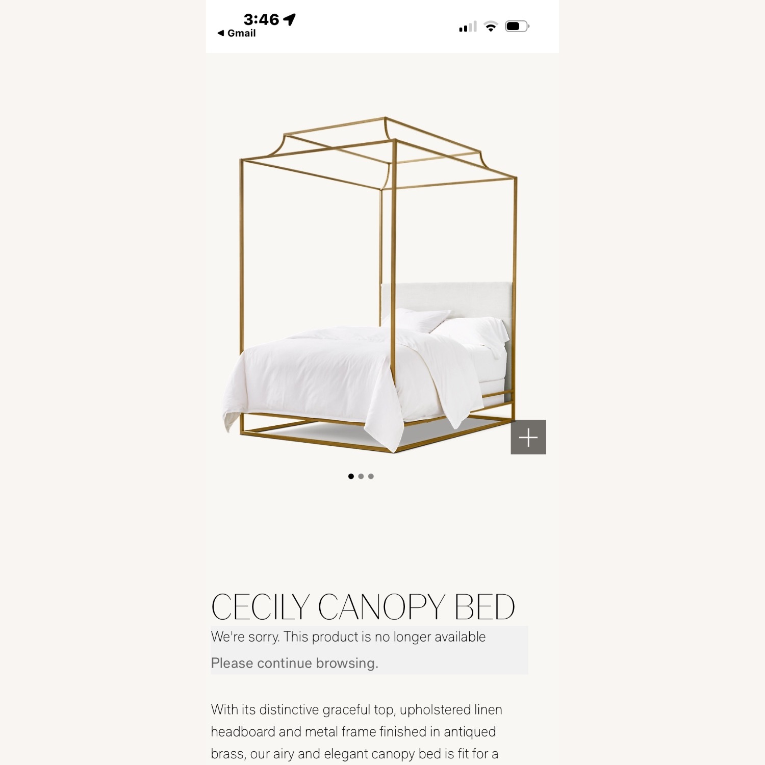 Restoration Hardware Cecily Canopy Bed - image-2