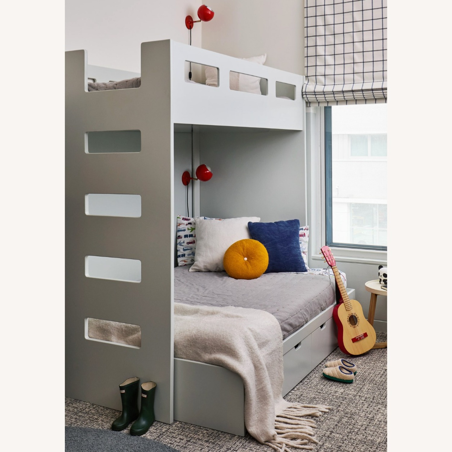 Custom High Loft Twin/Full Bunk Bed with Storage - image-1