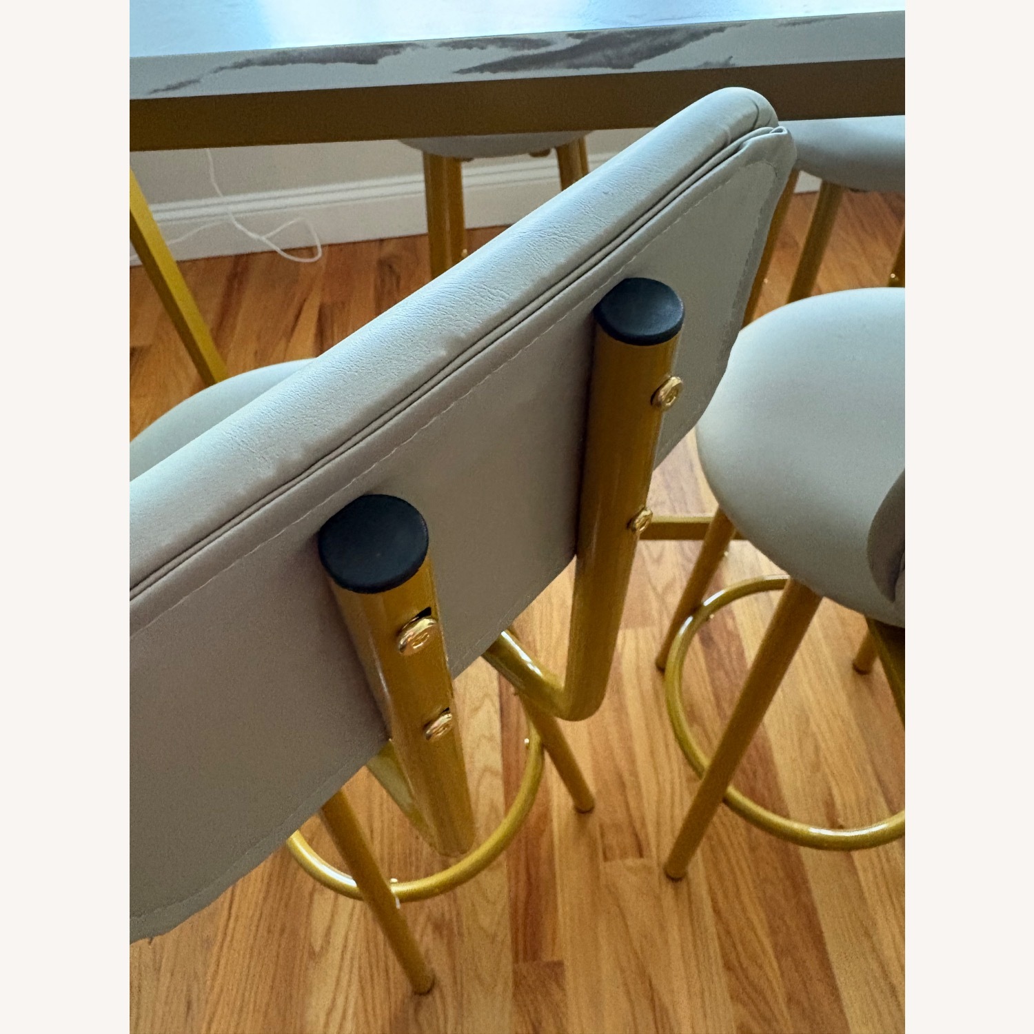 Amazon Faux Leather Marble Metal Dining Set - image-9
