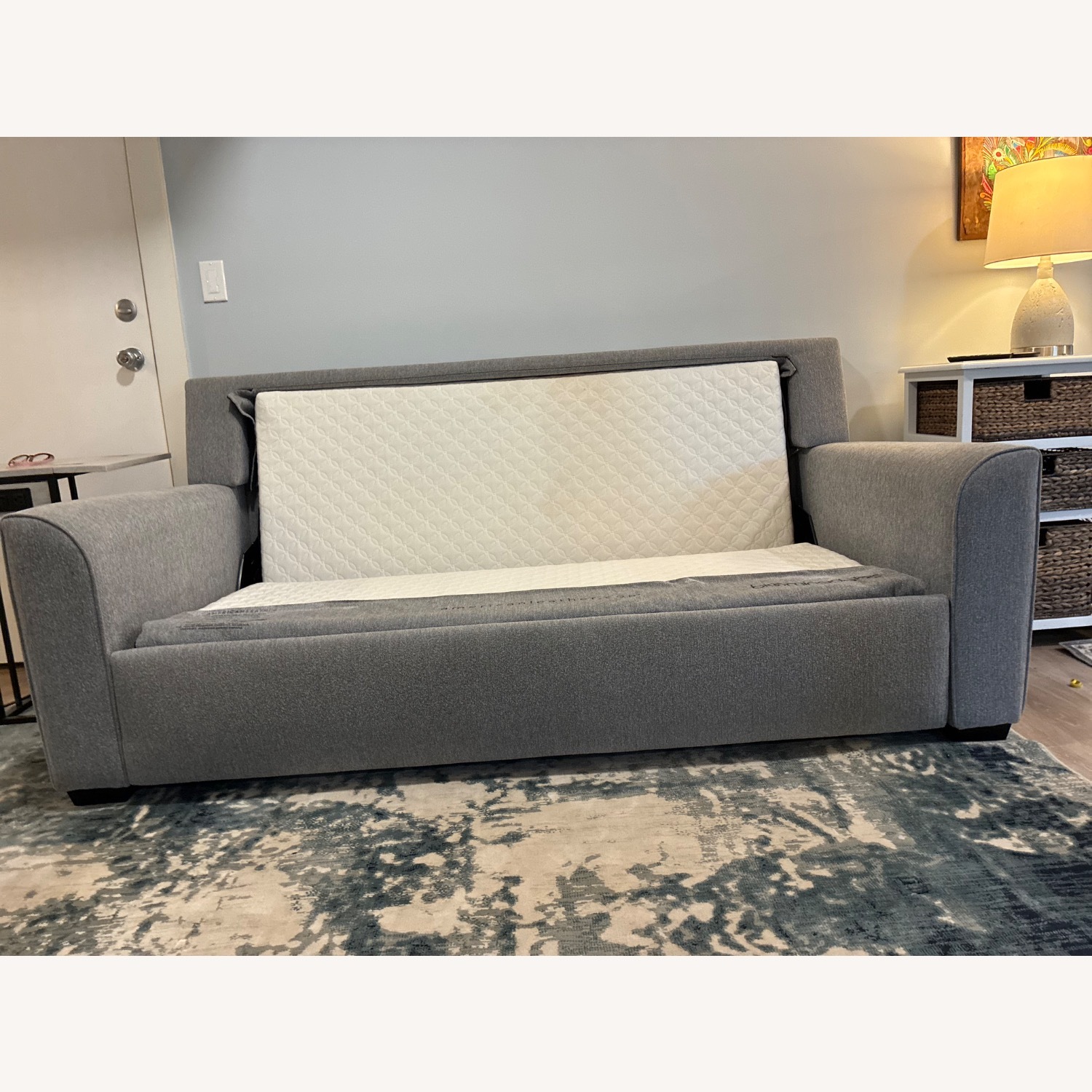American Leather Light Gray Fabric Sleeper Sofa - image-7