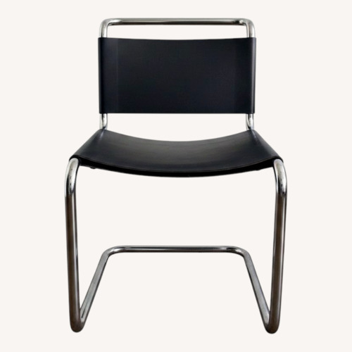 Used Vintage/Antique Black Leather Dining Chairs for sale on AptDeco