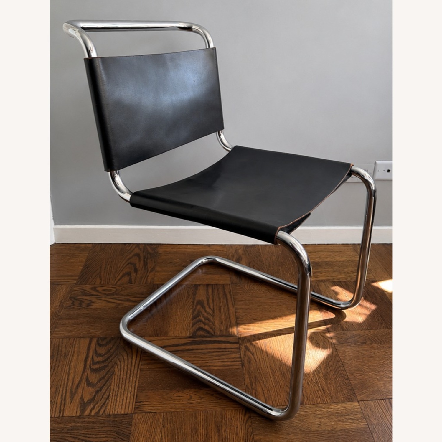 Vintage/Antique Black Leather Dining Chairs - image-4