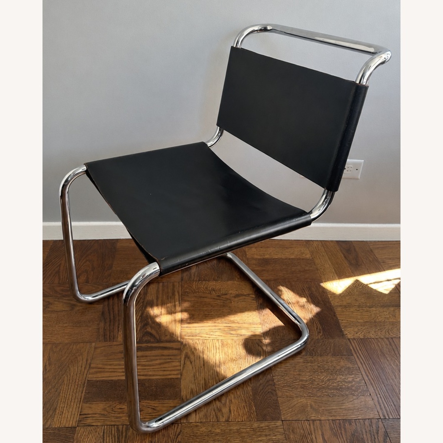 Vintage/Antique Black Leather Dining Chairs - image-8