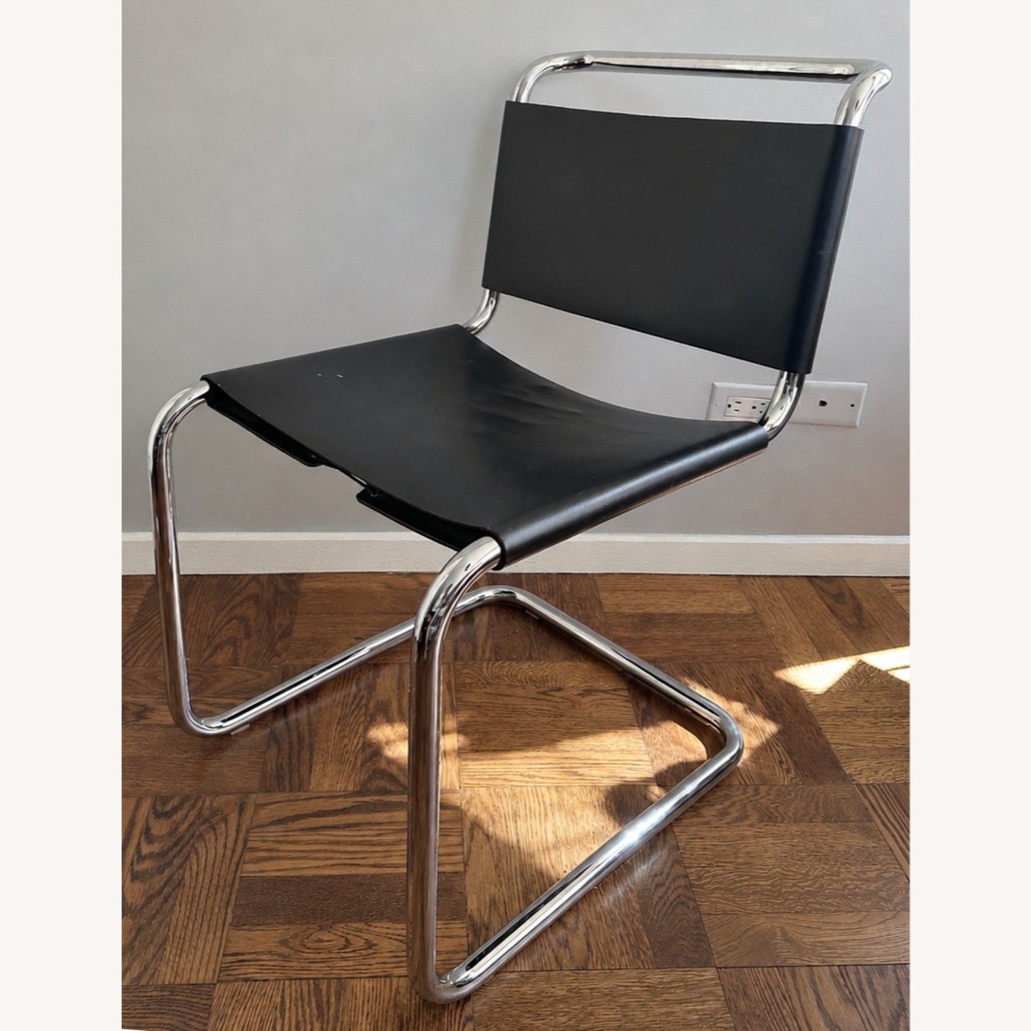 Vintage/Antique Black Leather Dining Chairs - image-6