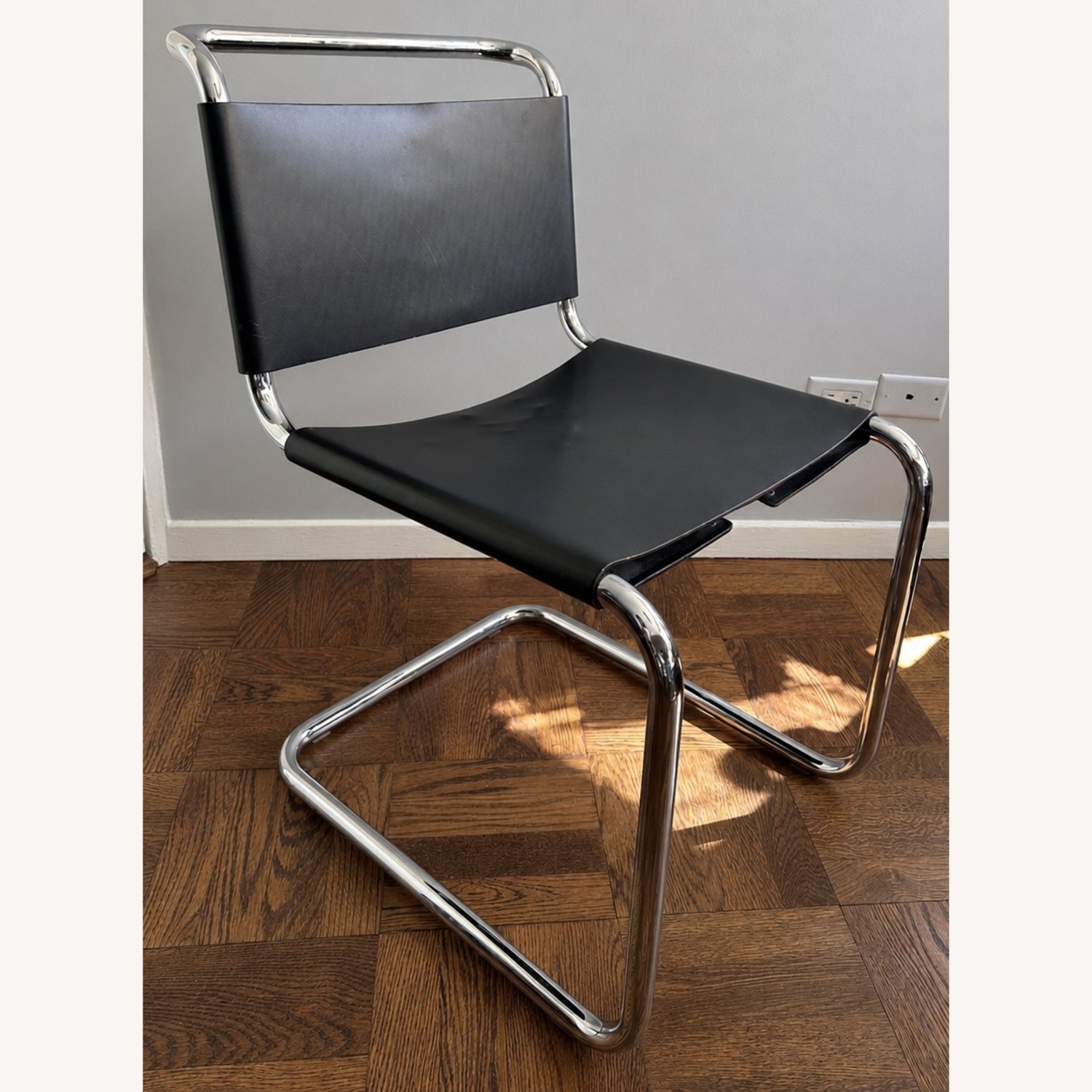 Vintage/Antique Black Leather Dining Chairs - image-12