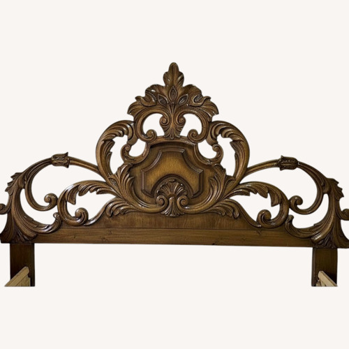 Used Ornate Queen Size Headboard & Bed Frame for sale on AptDeco
